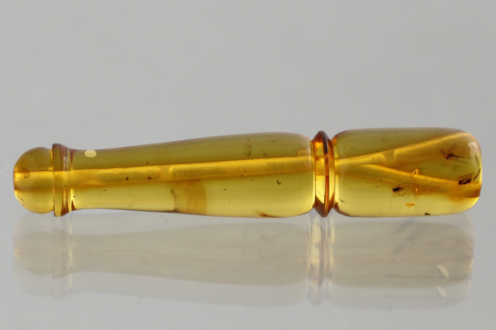 2 Fossil INSECTS BALTIC AMBER Islamic Prayer Imam Minaret TASBIH 2.9g 260219-1