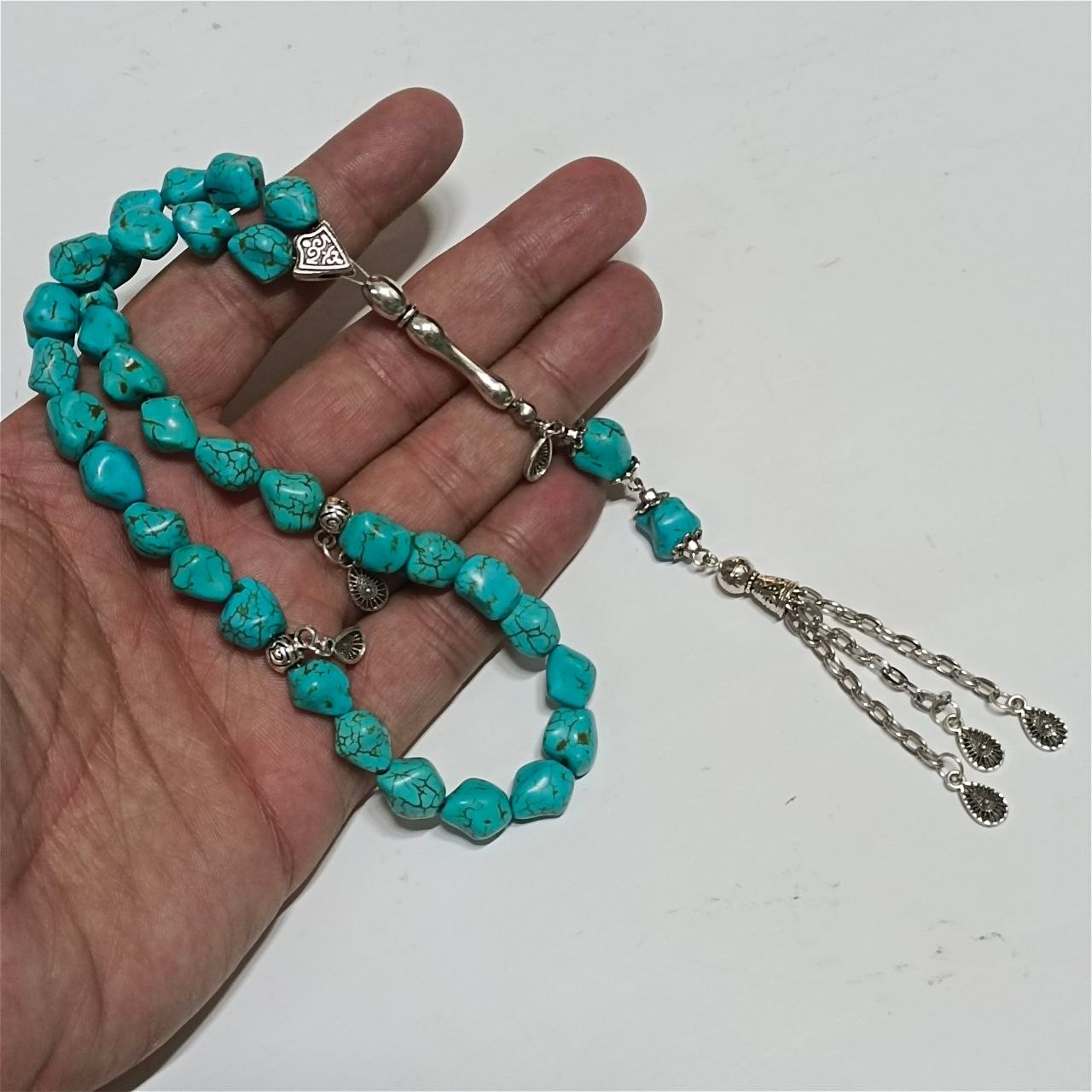 Handmade Turquoise Prayer Beads Tasbih Misbaha Islamic Rosary Gift Decor