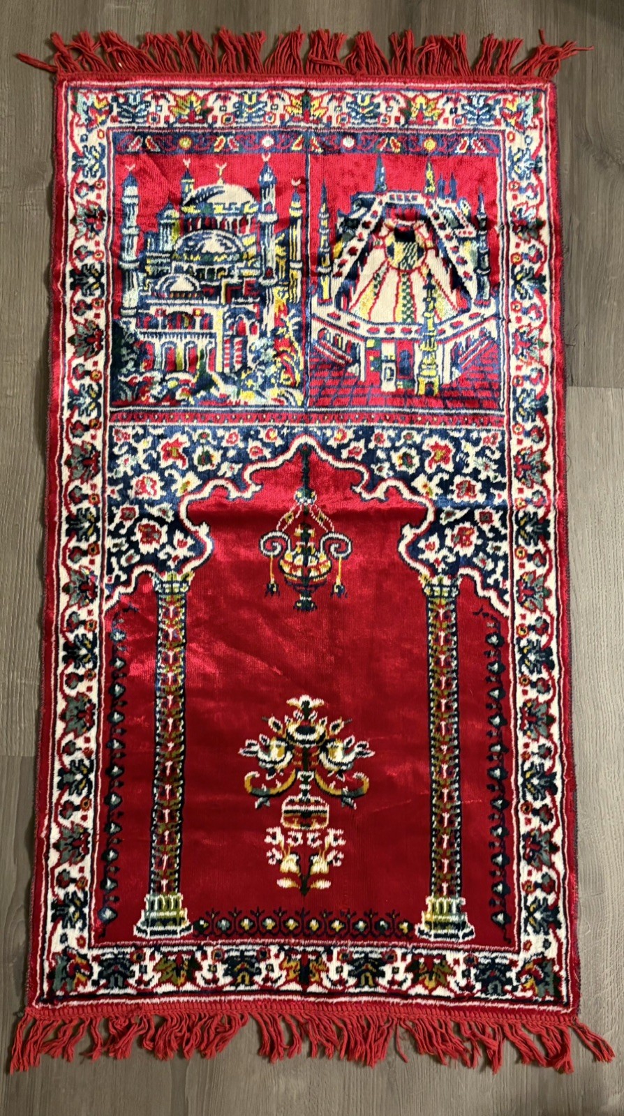 Islamic Prayer Rug 42″ x 24″ Muslim Salah Mat Excellent Condition