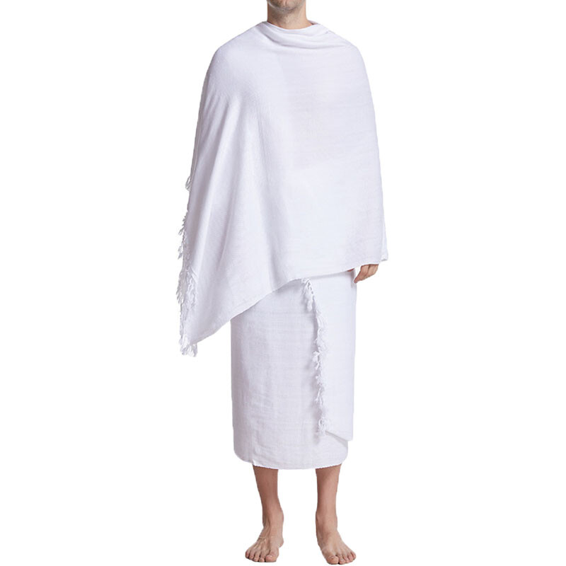 Hajj Umrah Mens 2Pcs Ihram Ehram Ahram Set Arab Islamic Breathable Towel Clothes