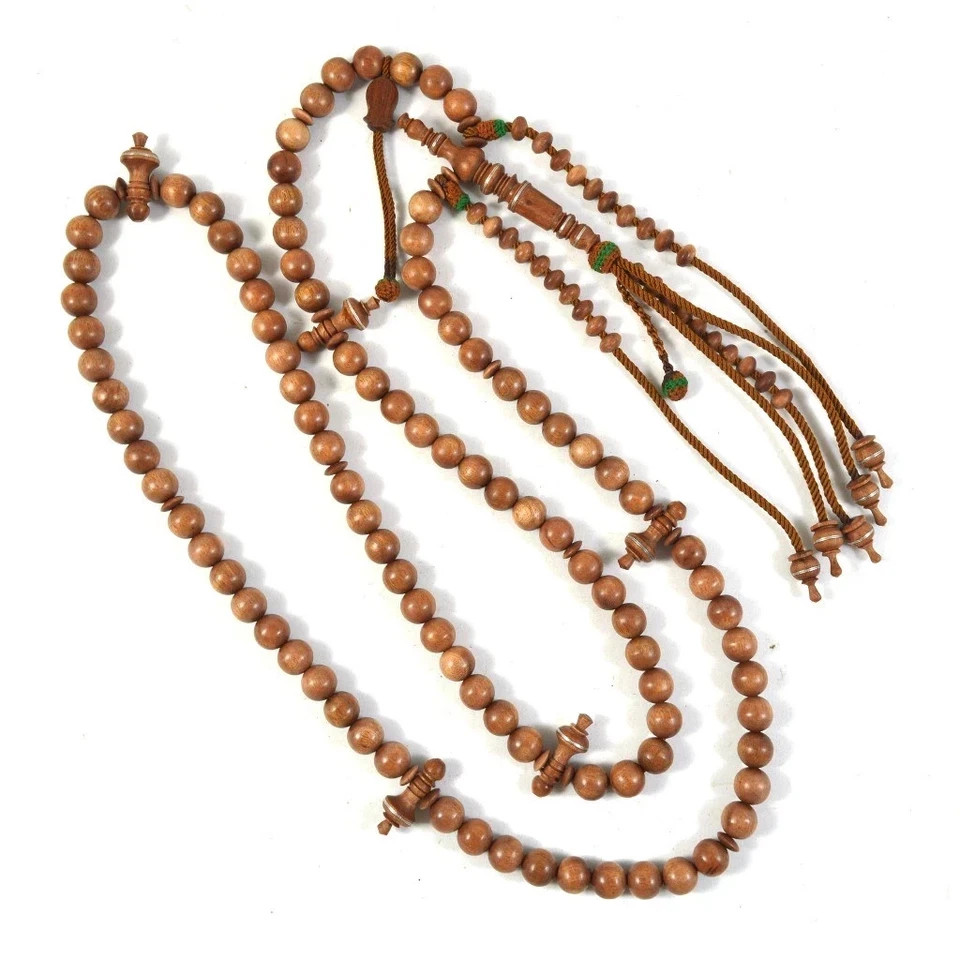 Tijani Tasbih Natural Stigi Wood Prayer 100 Beads Genuine Round Handmade Islamic