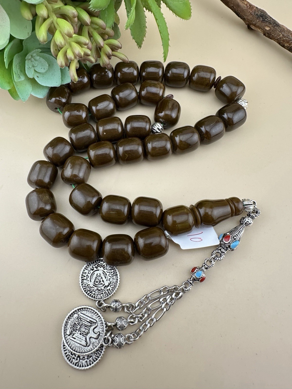 Collectible Misky 33 Beads Islamic Rosaryمسبحة مسباح مسكي جودة عالية خراطة يدوية
