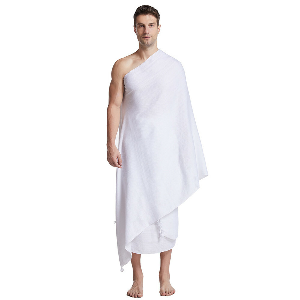 Hajj Umrah Mens 2Pcs Ihram Ehram Ahram Set Arab Islamic Breathable Towel Clothes