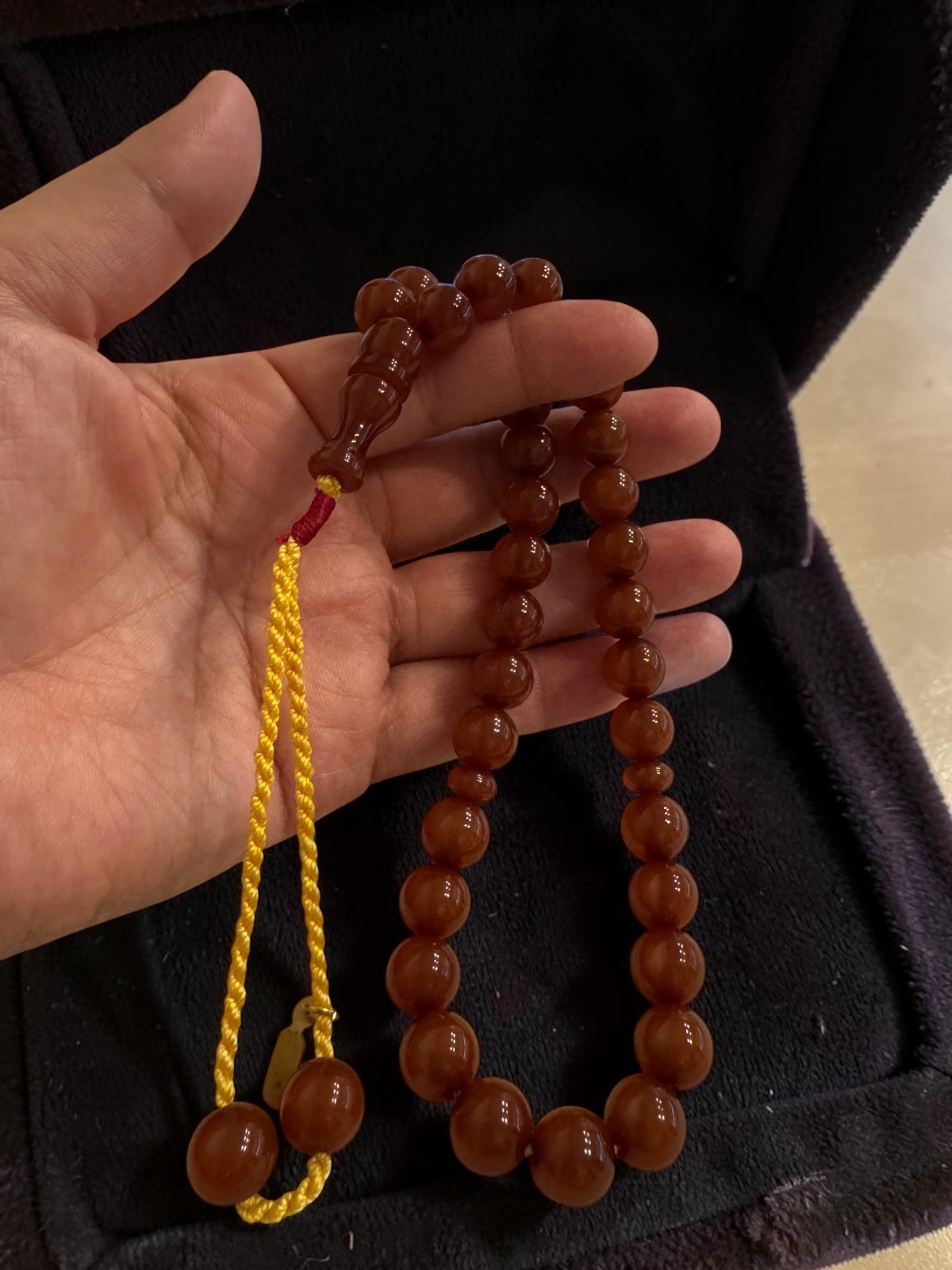 Red Bakelite Prayer Beads Misbaha Tasbih Round