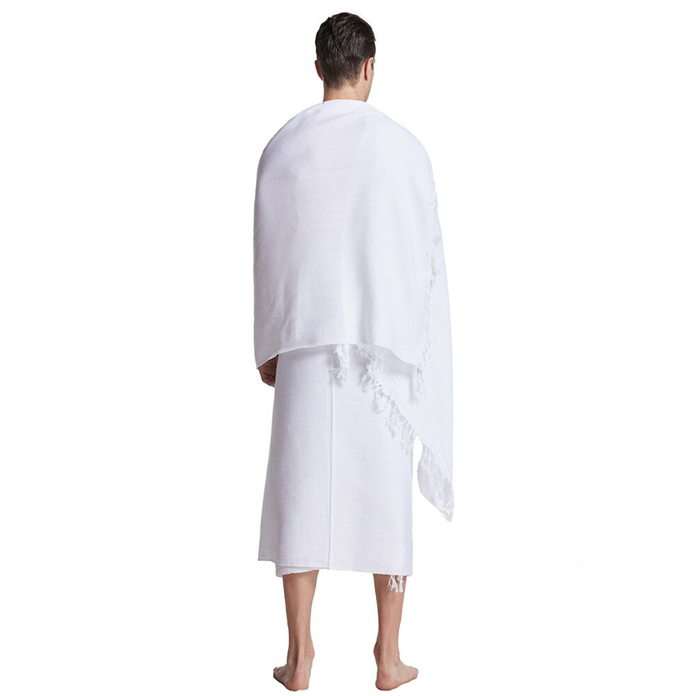 Hajj Umrah Mens 2Pcs Ihram Ehram Ahram Set Arab Islamic Breathable Towel Clothes