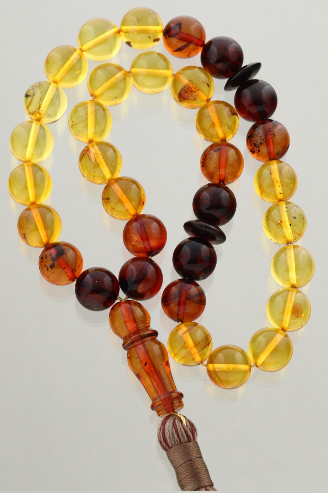 Islamic 33 Round Shape Prayer Beads Genuine BALTIC AMBER TASBIH 29.2g 240918-6