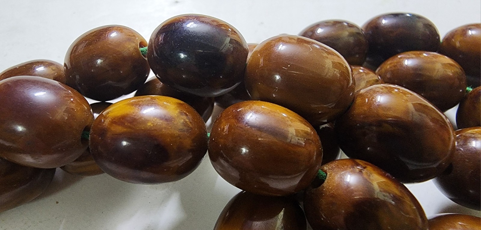 Antique Yellow Brown Butterscotch Amber bakelite islamic prayer beads MISBAHA