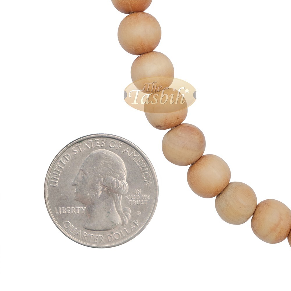 Natural Sandalwood Scent 99 Prayer 8mm Beads Brown Tassels Tasbih Muslim Rosary