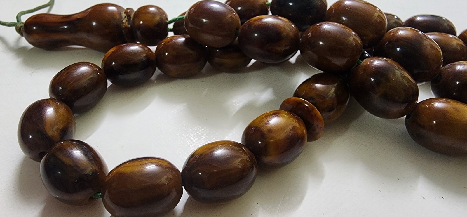 Antique Yellow Brown Butterscotch Amber bakelite islamic prayer beads MISBAHA