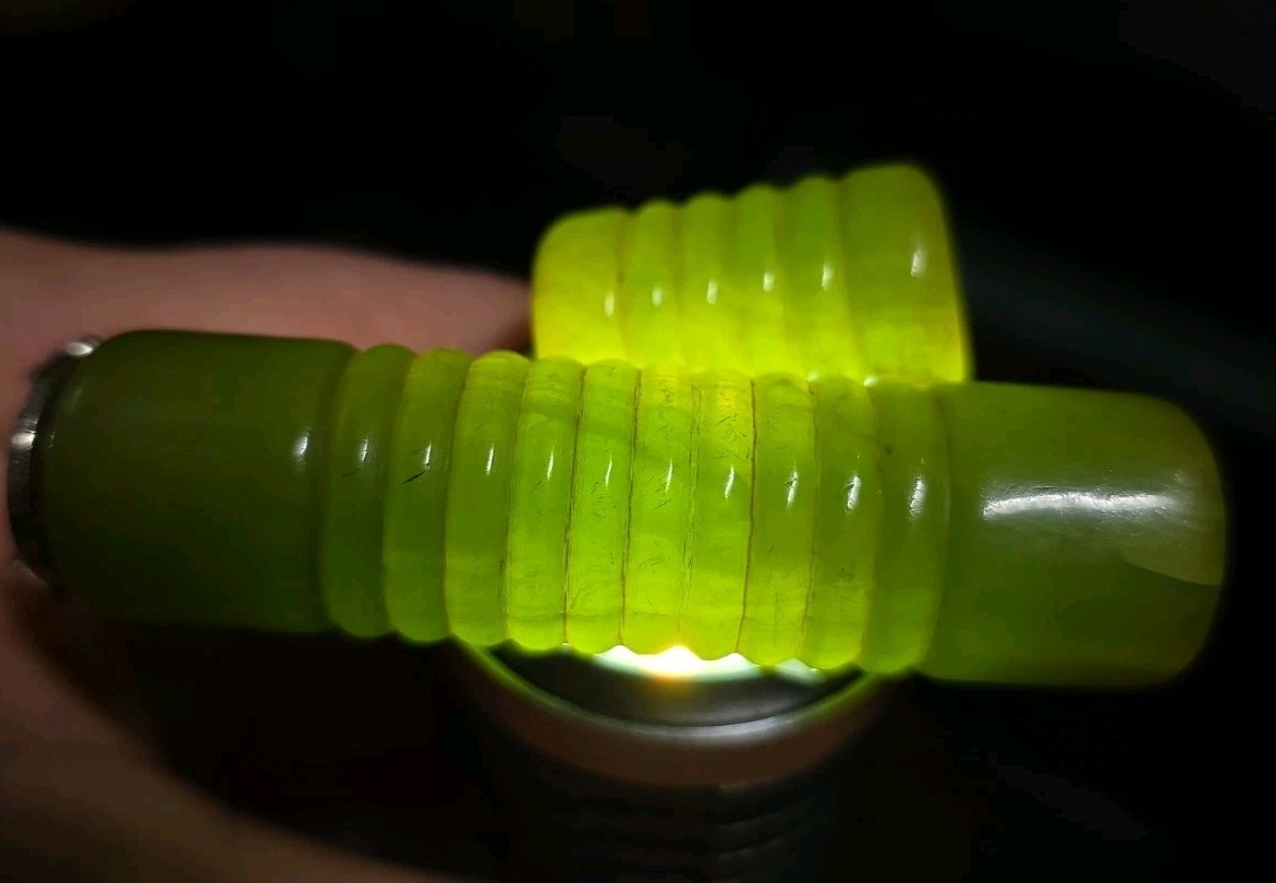 Vintage Green Bakelite Rods 47 Grams • Translucent, Swirls Marbling