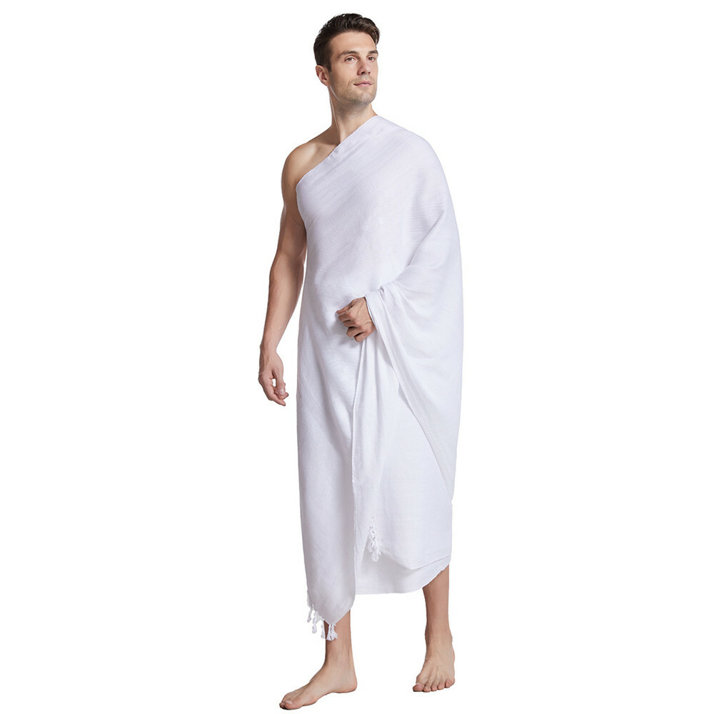 Hajj Umrah Mens 2Pcs Ihram Ehram Ahram Set Arab Islamic Breathable Towel Clothes