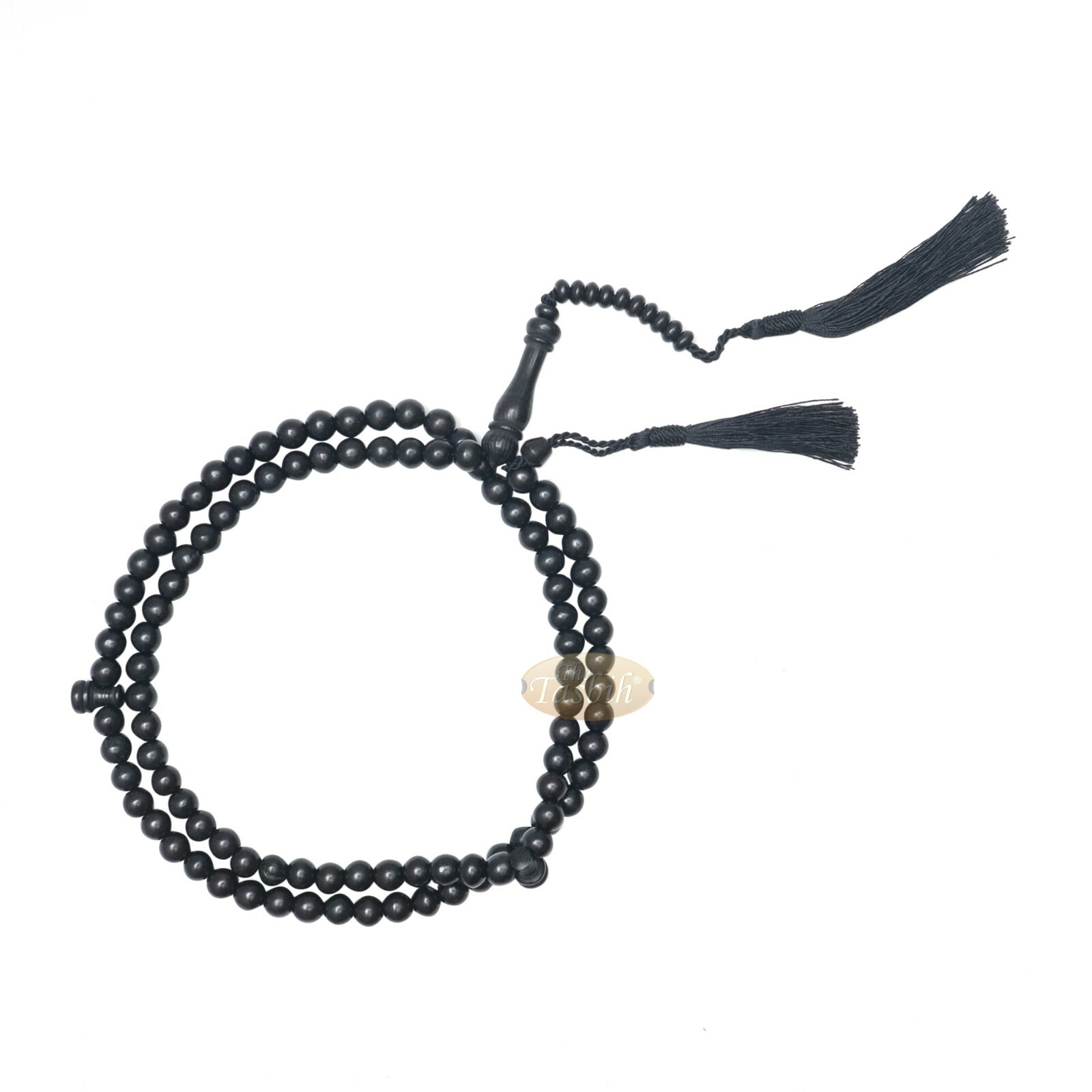 Black Prayer Islamic Beads – Dyed Citrus Wood Tasbih – Handcrafted 8mm 99-beads