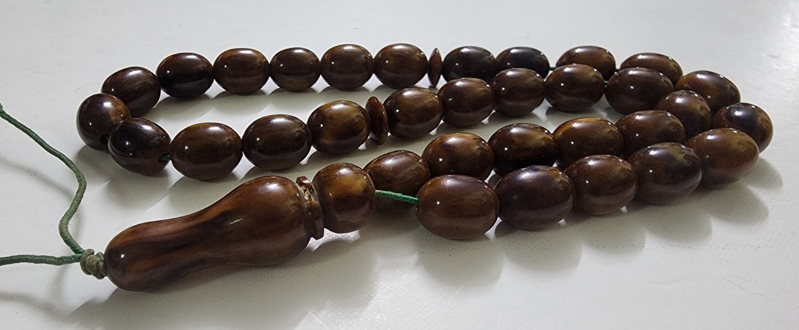 Antique Yellow Brown Butterscotch Amber bakelite islamic prayer beads MISBAHA
