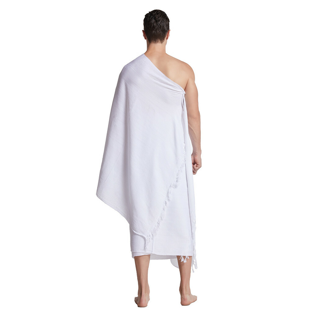 Hajj Umrah Mens 2Pcs Ihram Ehram Ahram Set Arab Islamic Breathable Towel Clothes