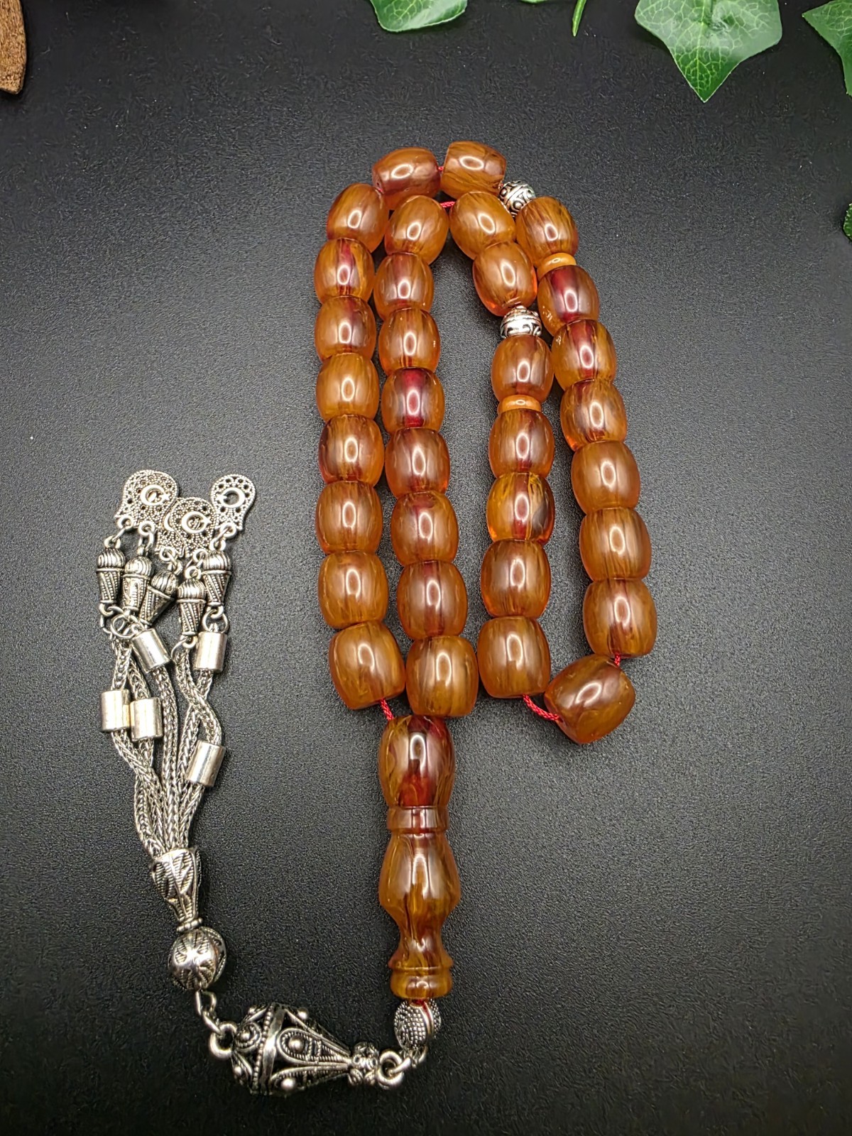 Collectible Miske ISLAMIC PRAYER ROSARY 33 Beads Misbah مسباح سبحة مسكي
