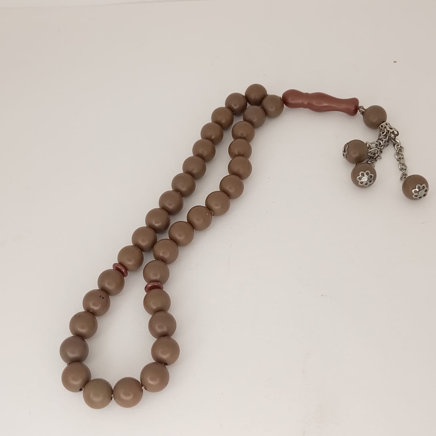 Islamic Prayer Beads Tasbih Brown Resin 33 Beads Misbaha Vintage Style